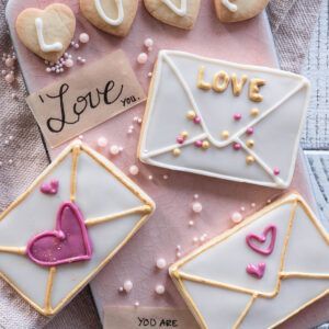 Valentins-Briefchen Cookies