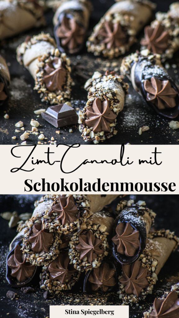 Zimt-Cannoli mit Schokoladenmousse