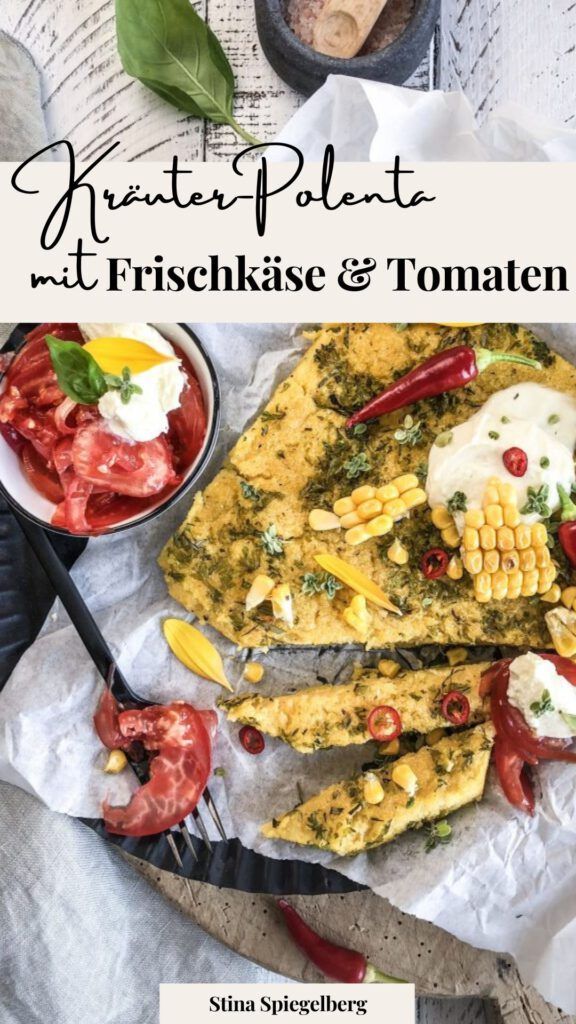 Kräuter-Polenta mit Frischkäse & Tomaten
