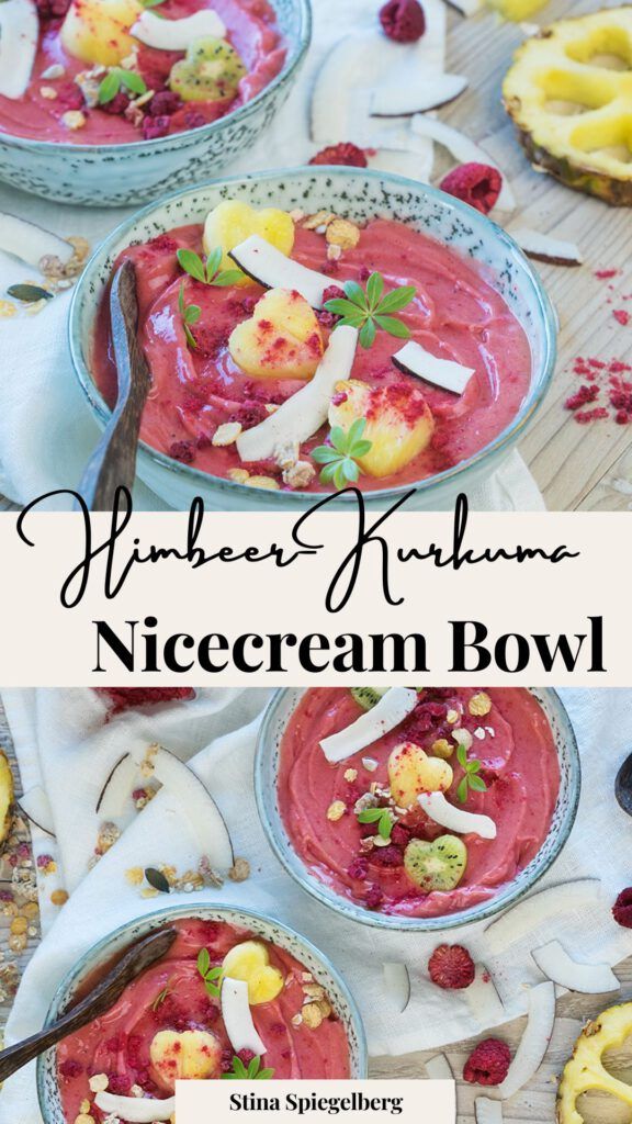 Himbeer-Kurkuma Nicecream Bowl