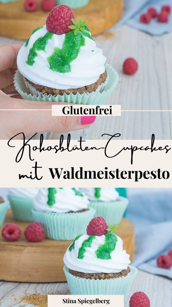 Kokosblüten-Cupcakes mit Waldmeisterpesto