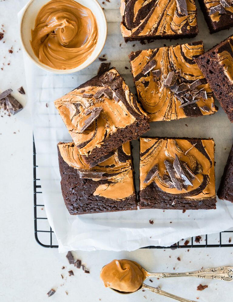 Caramel Swirl Brownies - Stina Spiegelberg (vegan, schnell, easy)