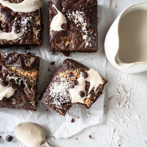 Himmlische Kokos-Brownies (vegan) - Stina Spiegelberg vegan