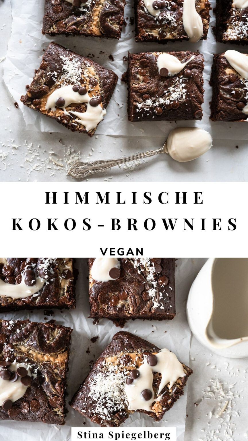 Himmlische Kokos-Brownies (vegan) - Stina Spiegelberg vegan