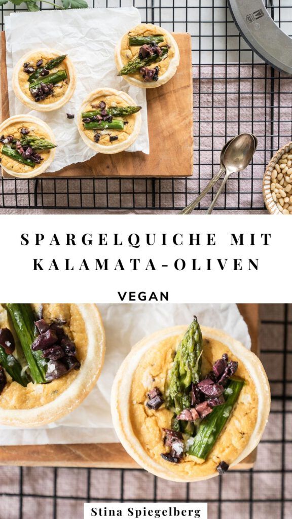 Spargelquiche mit Kalamata-Oliven