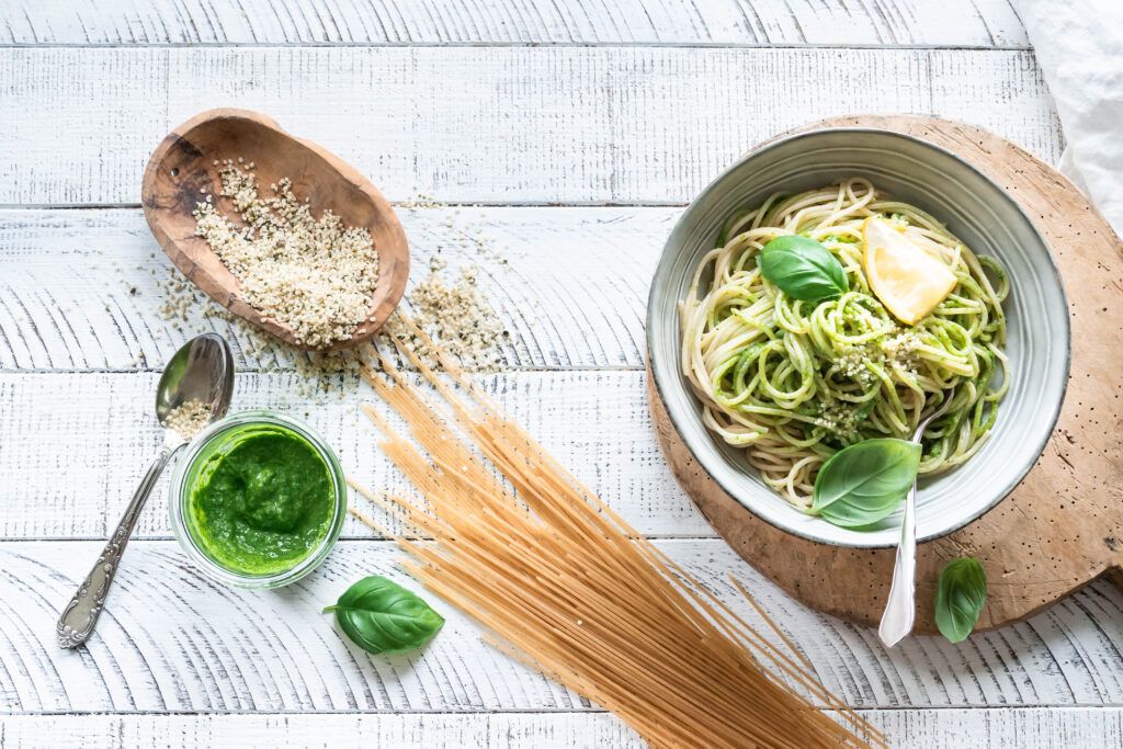 Klassiker: Pasta mit Pesto!