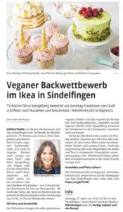 Zeitungsartikel der Sindelfinger Zeitung zum veganen Backwettbewerb 2024 im IKEA Sindelfingen.
